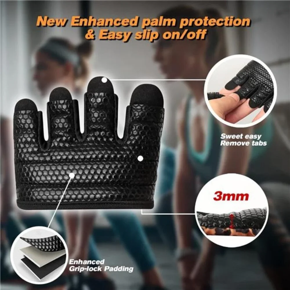 Minimal Workout Gloves,Short Micro Weight Lifting Gloves Grip Pads with Full